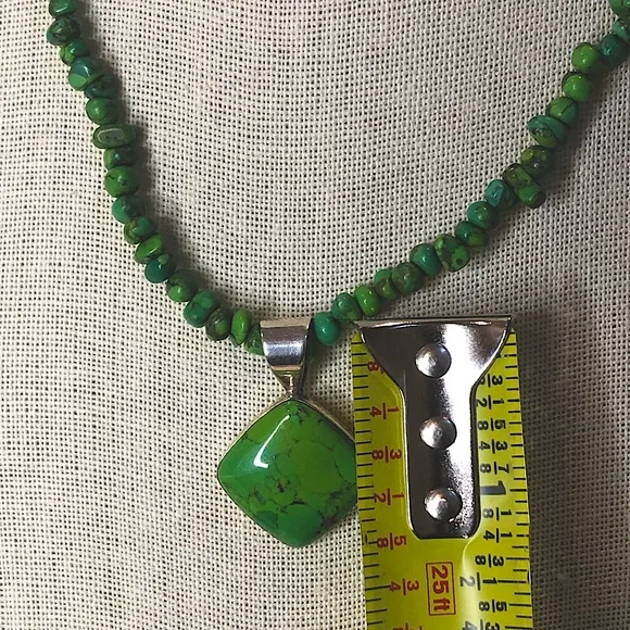 JAY KING DTR Sterling Silver Green Turquoise Necklace & Cabochon Pendant NWOT